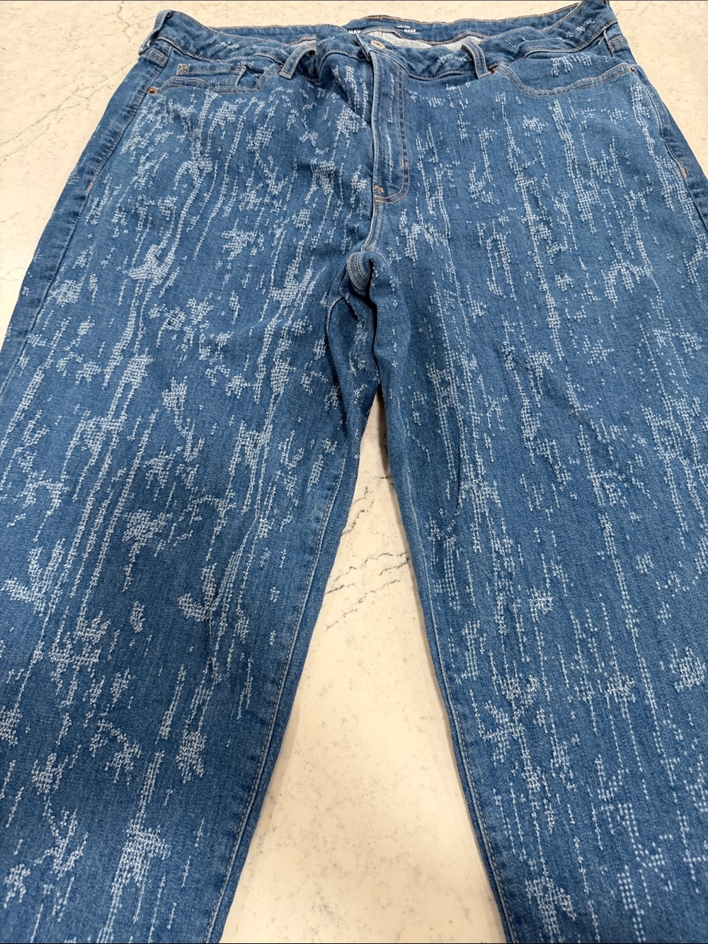 Old Navy Blue Patterned Relaxed Jeans